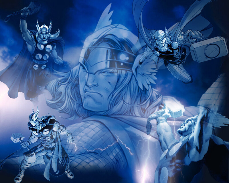 Thor Character Collage — Blue