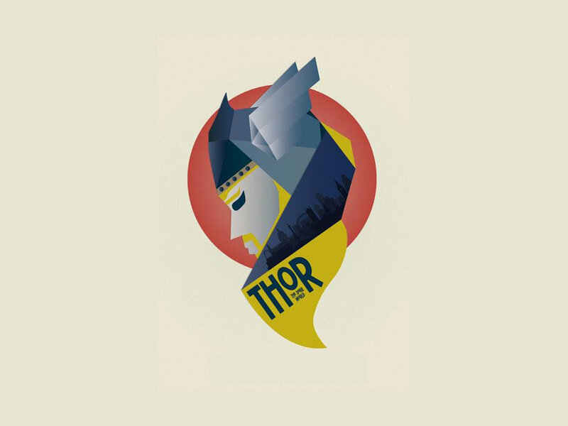 Thor Character Illustration — Yellow