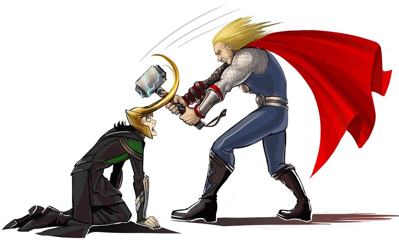 Thor confronts Loki