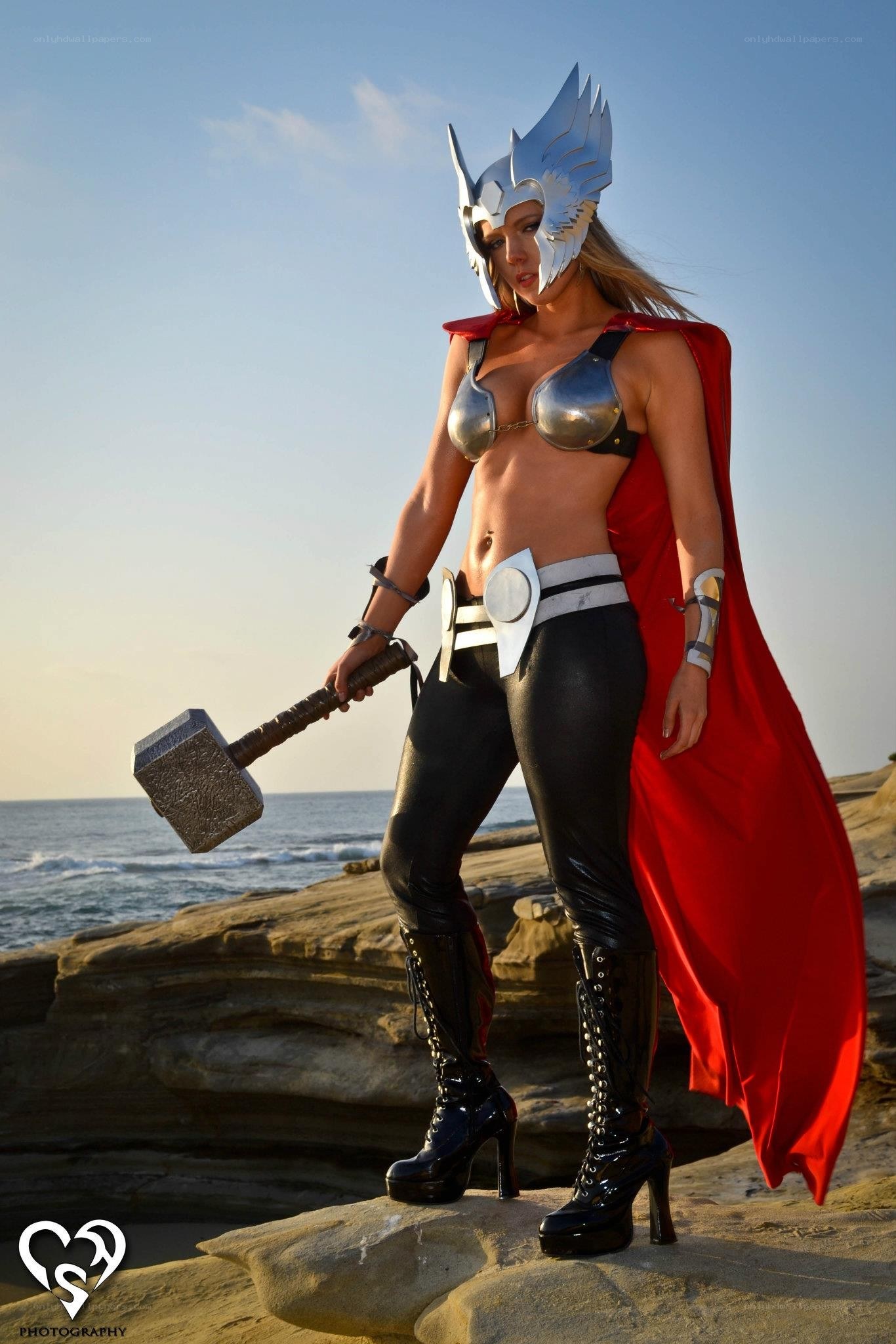Thor cosplay on the beach