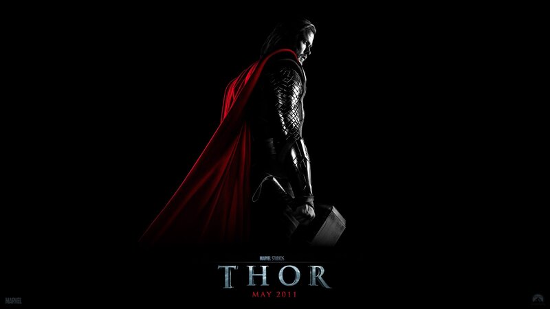 Thor Holding Hammer — Black, Dramatic, Night, Photograph, Cape, Armor