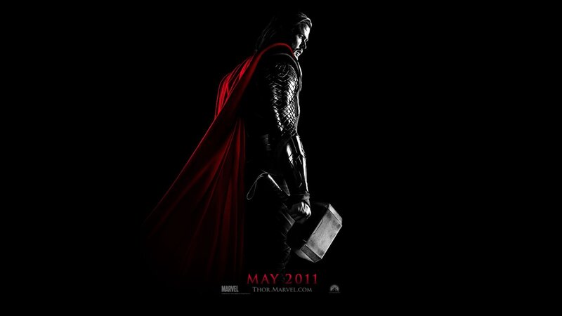 Thor Holding Hammer — Black, Dramatic, Night, Photograph, Cape