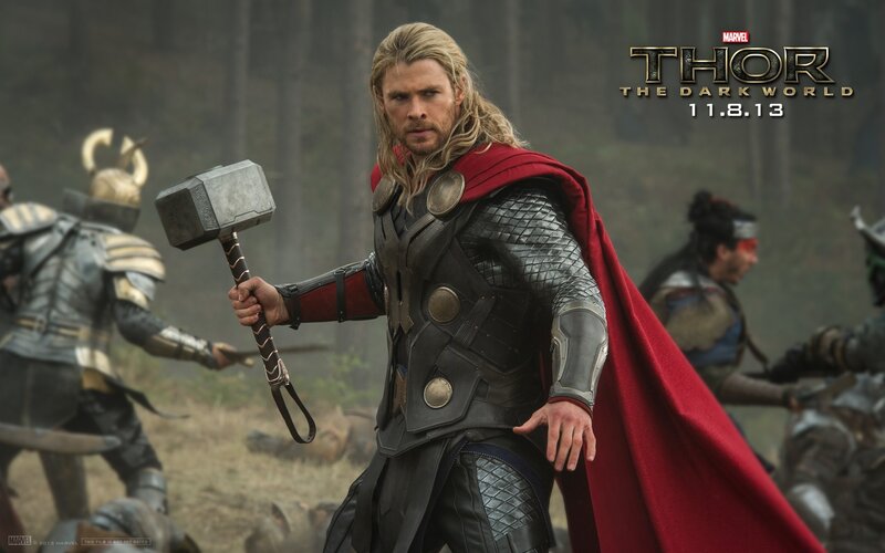 Thor Holding Hammer — Black, Dramatic, Photograph, Armored Warrior
