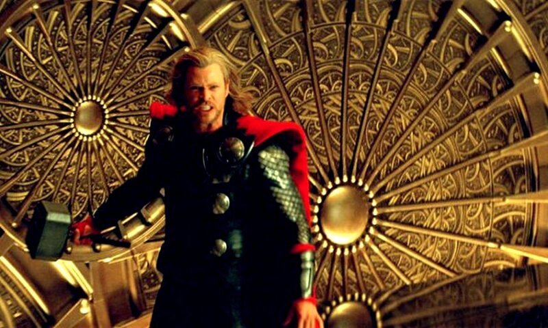 Thor Holding Hammer — Black, Dramatic, Photograph