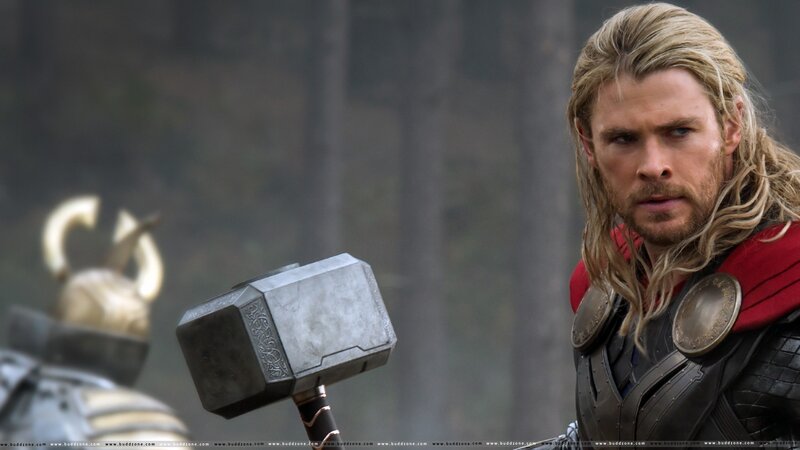 Thor Holding Hammer — Gray, Dramatic, Photograph, Armor