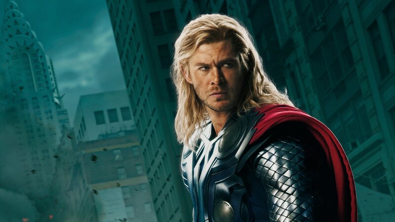 Thor in a cityscape