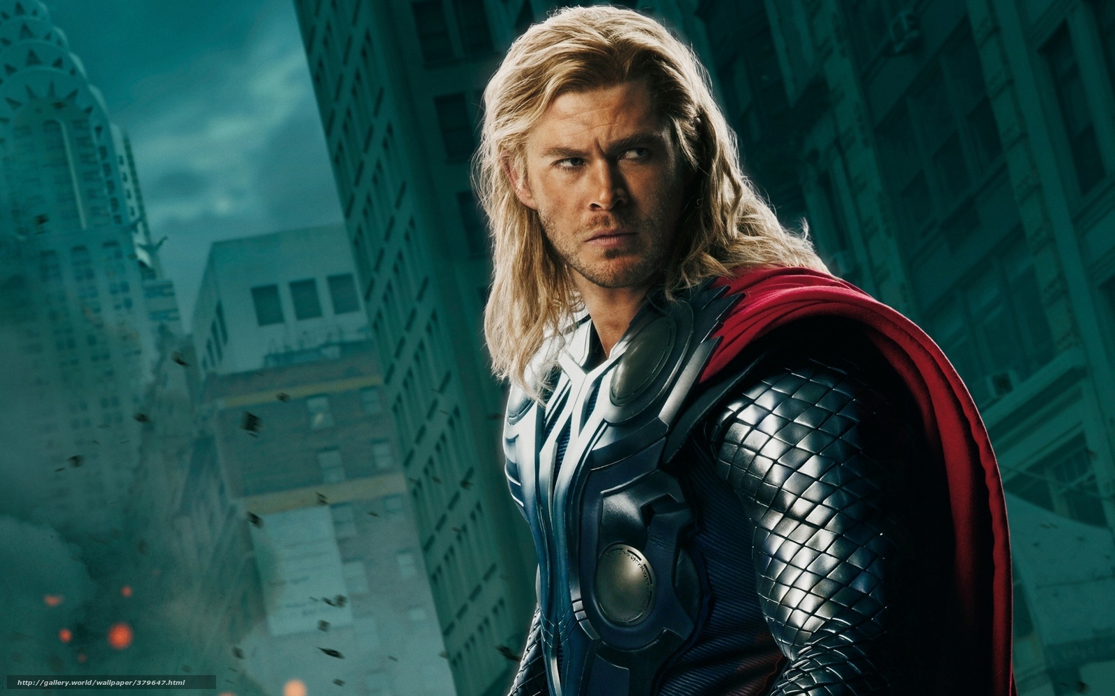 Thor in a cityscape