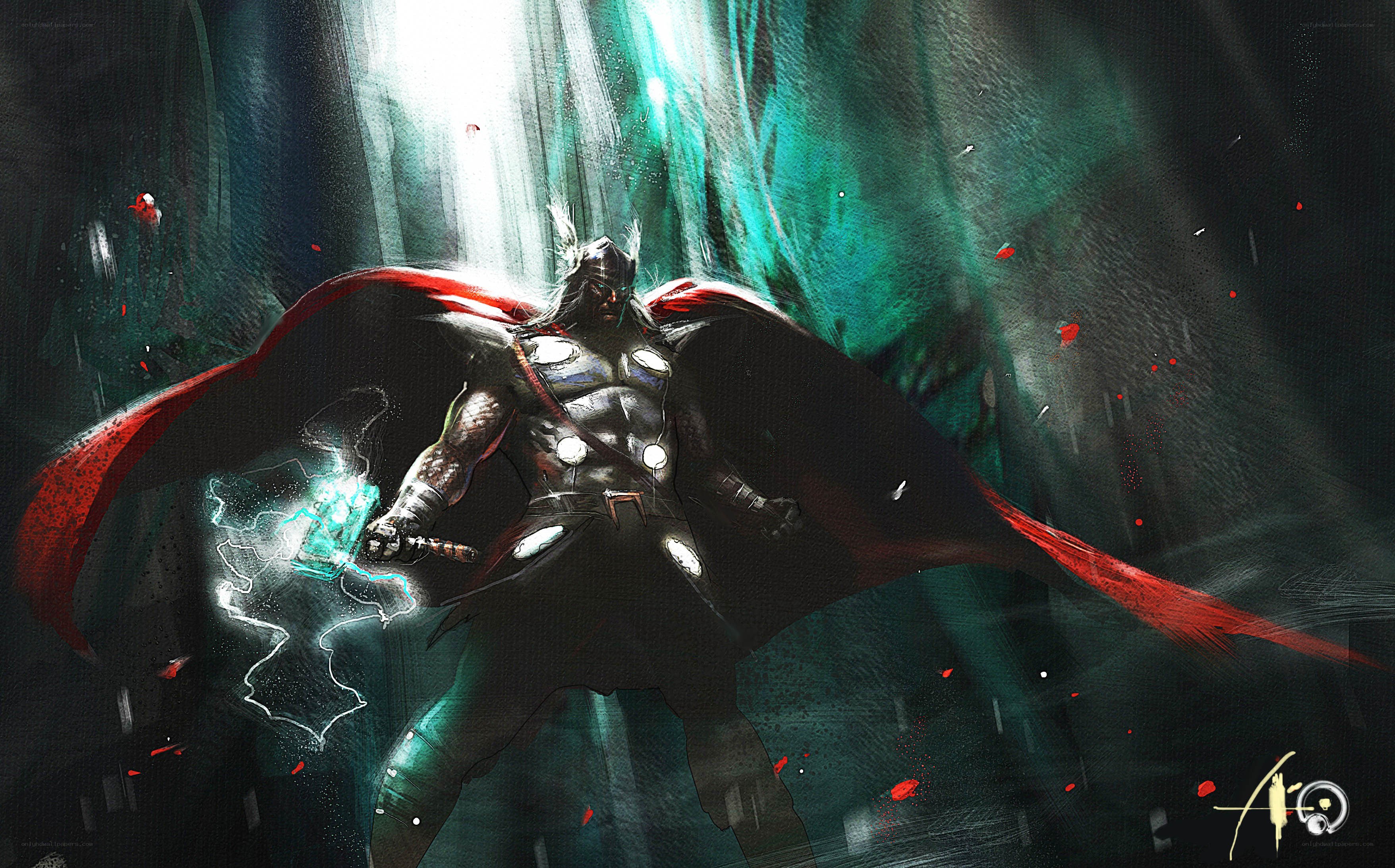 Thor in a dark cavern