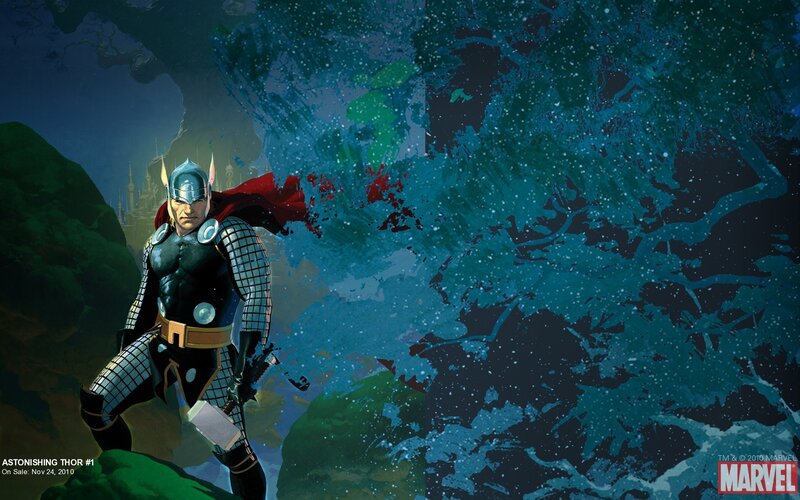 Thor in a stormy landscape