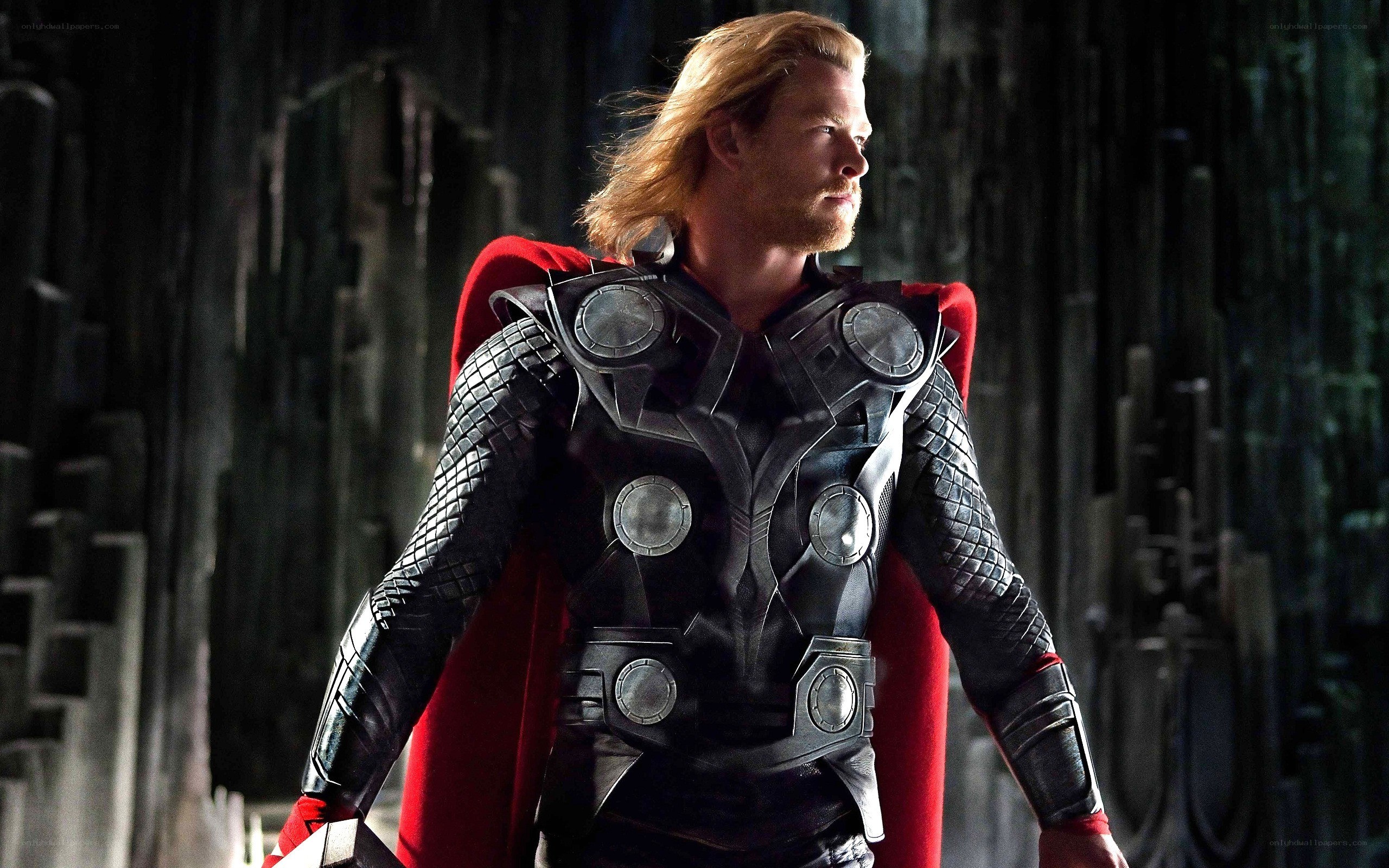 Thor in armor and red cape