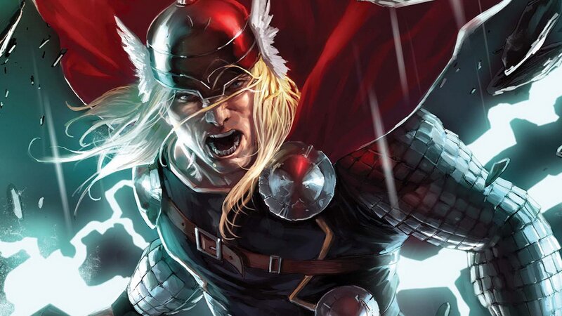 Thor in Armor — Red, Dramatic, Comic, Red Cape, Helmet