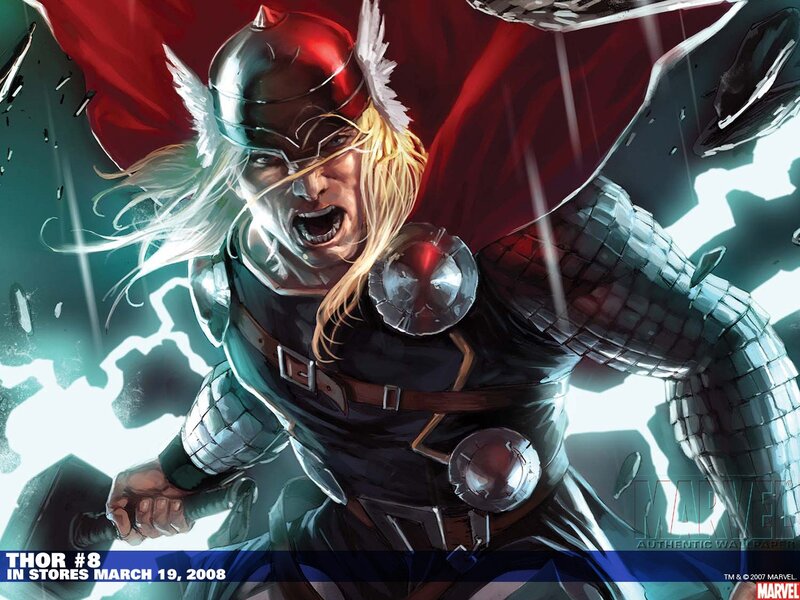 Thor in Armor — Red, Dramatic, Comic