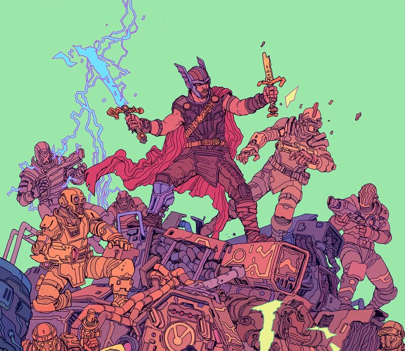 Thor in Battle — Green