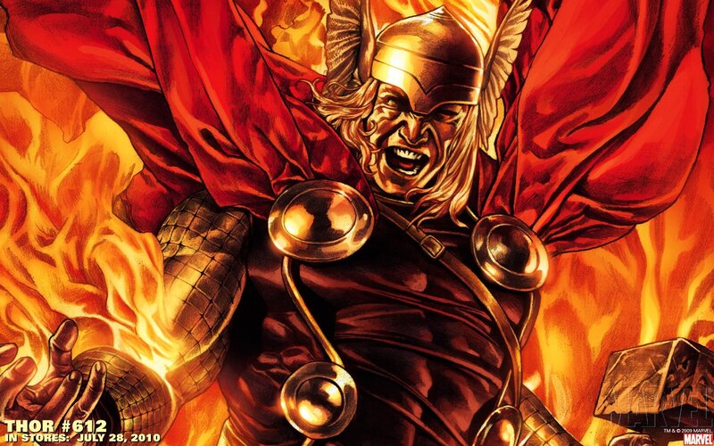 Thor in Flames — Red, Dramatic