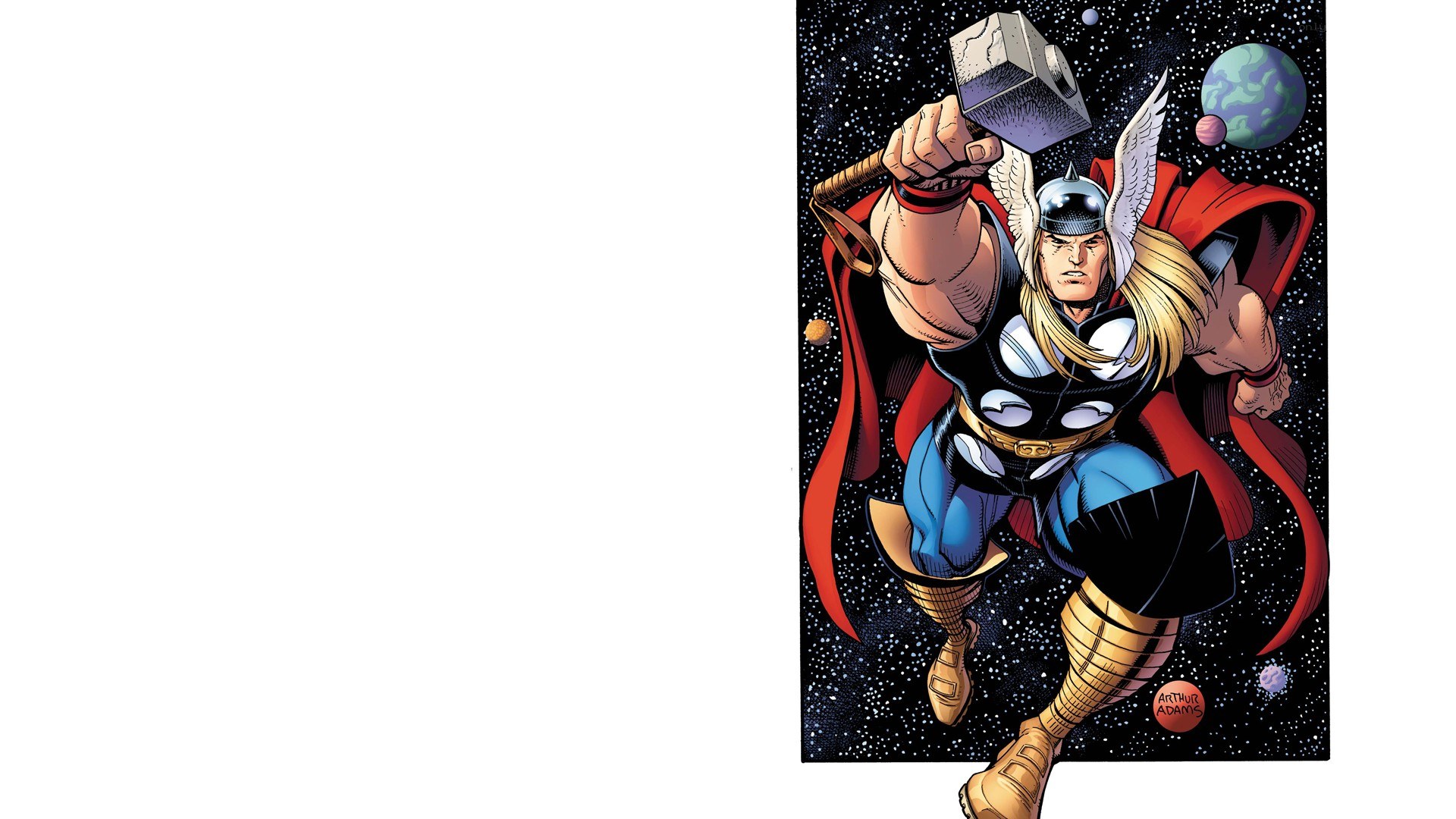Thor in space with Mjolnir