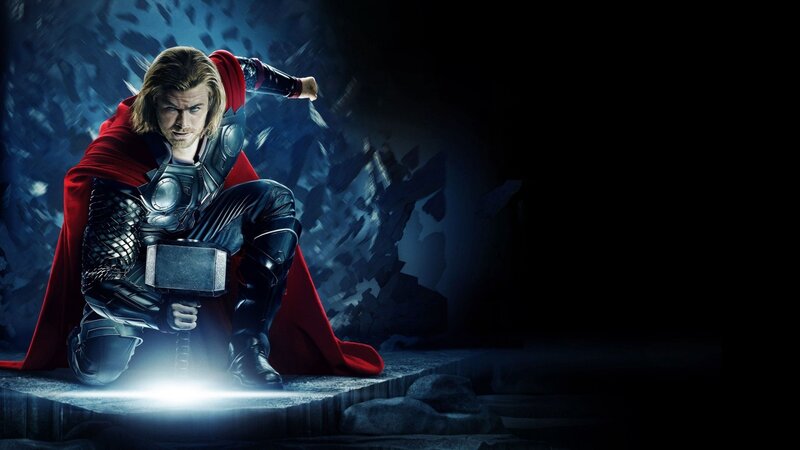 Thor Kneeling with Hammer — Red