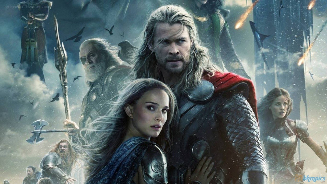 Thor movie poster with characters