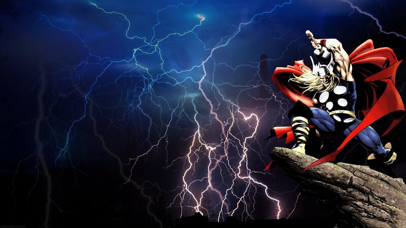 Thor on a Rock — Blue