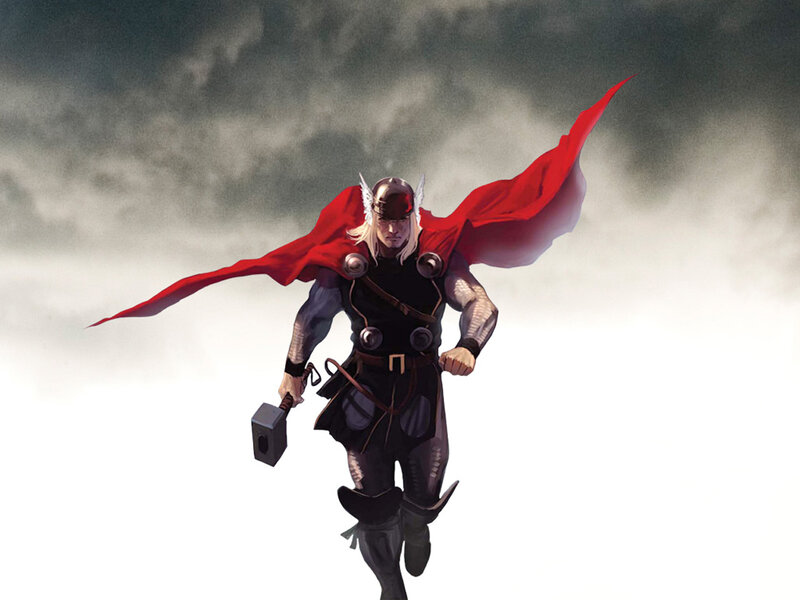 Thor Running in Clouds