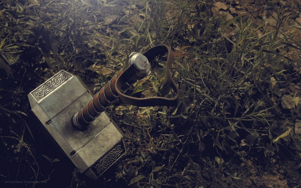Thor's hammer in the grass