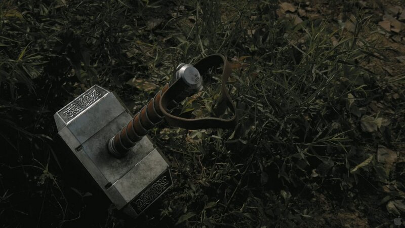 Thor's hammer on the ground