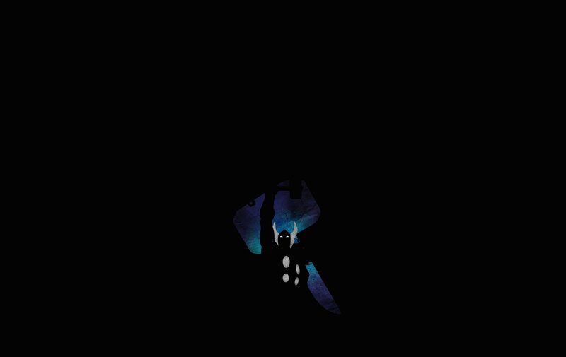 Thor silhouette in darkness