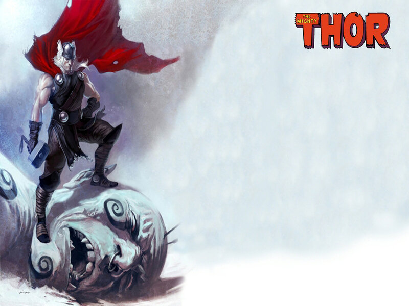 Thor Standing on Monster