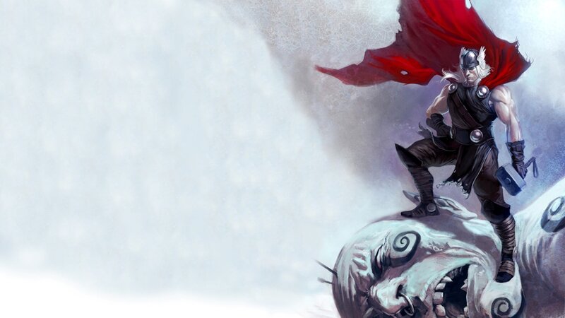 Thor Standing on Skull
