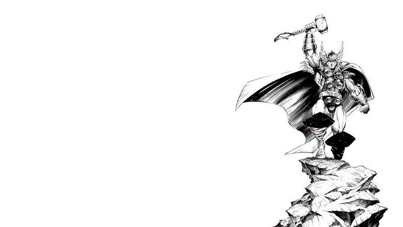 Thor stands on a rock