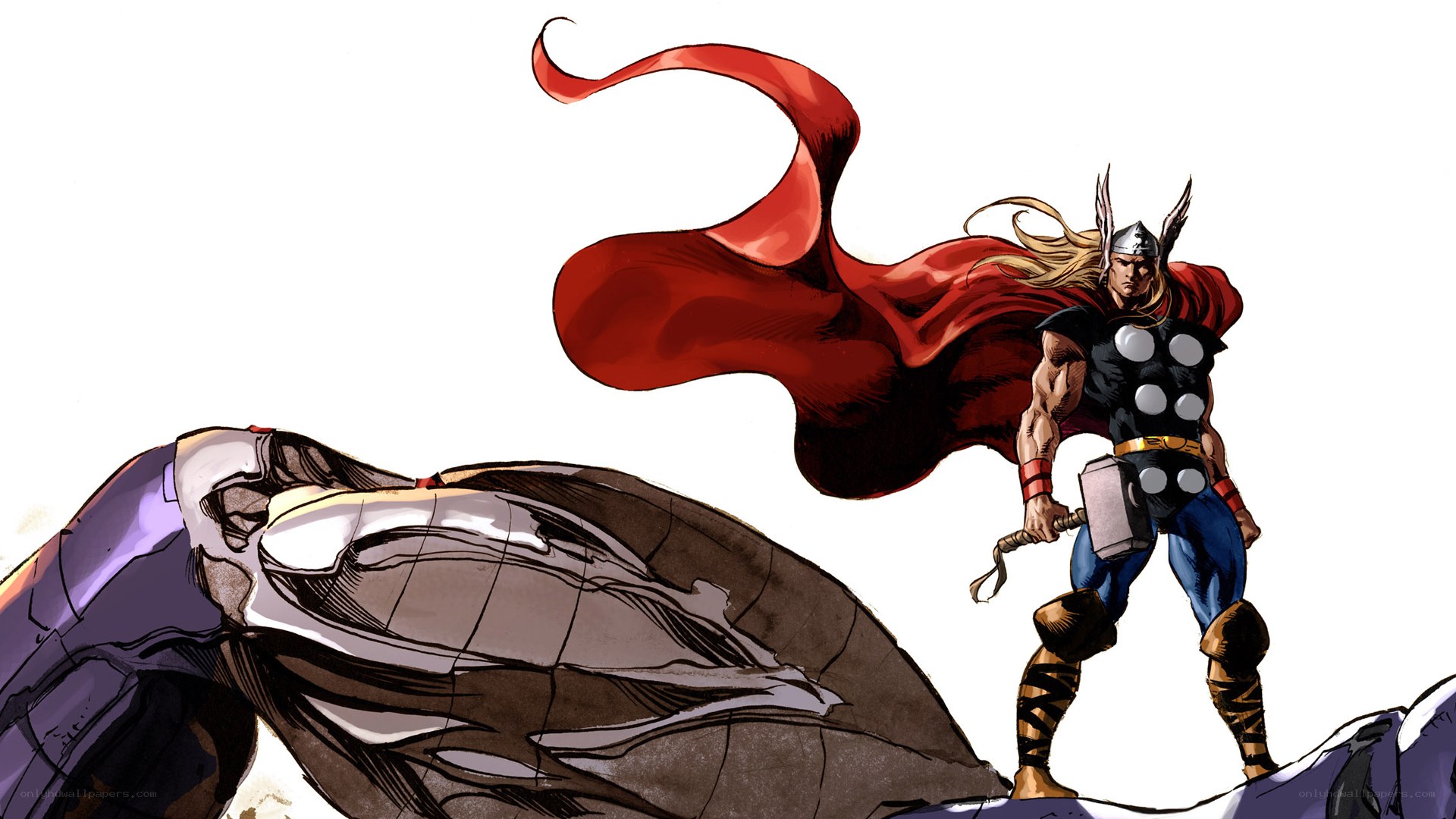 Thor stands over a fallen foe