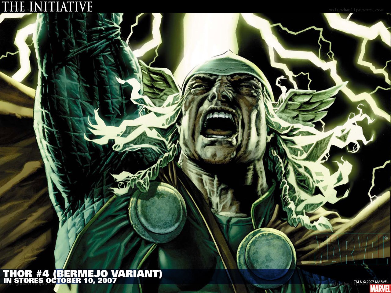 Thor unleashing lightning