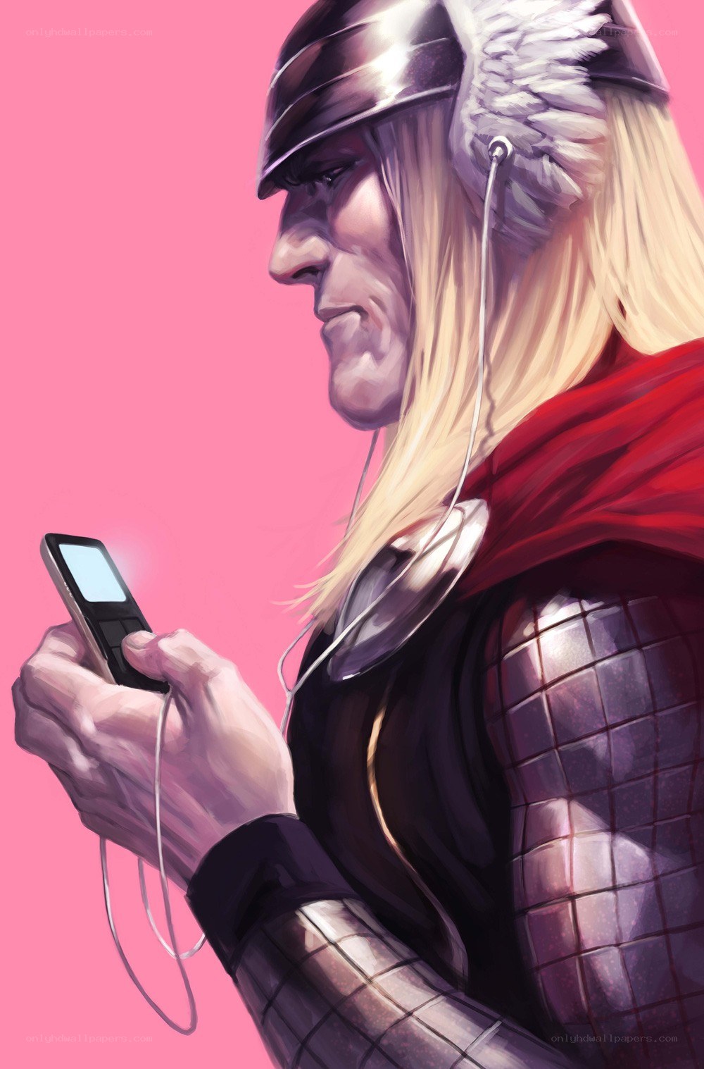 Thor using a music player