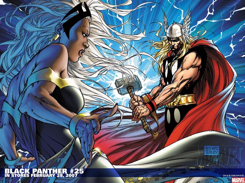 Thor vs. Storm in comic art