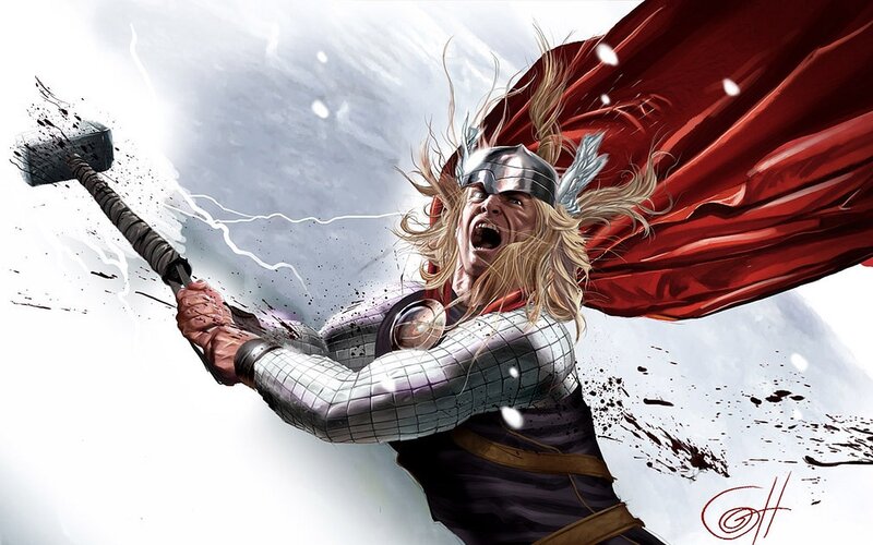 Thor Wielding a Hammer
