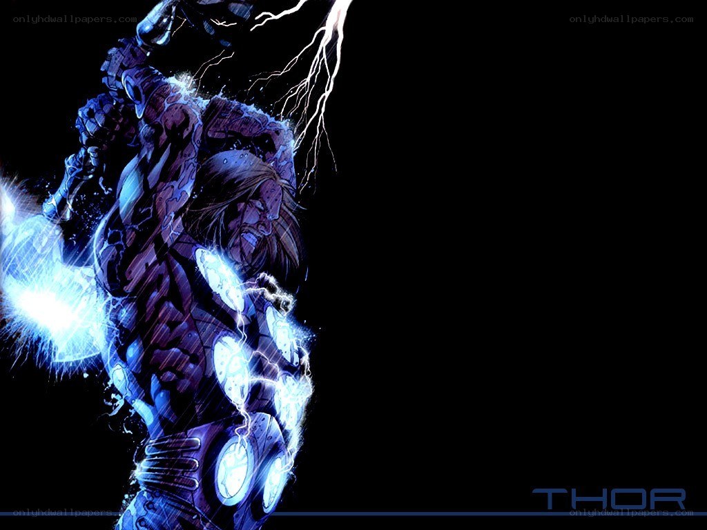 Thor wielding lightning