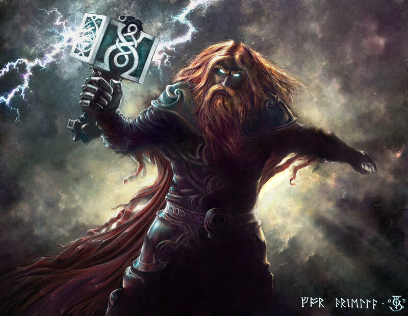 Thor wielding Mjolnir