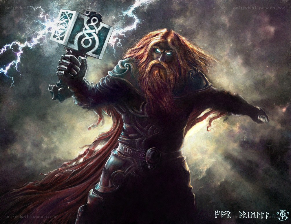 Thor wielding Mjolnir