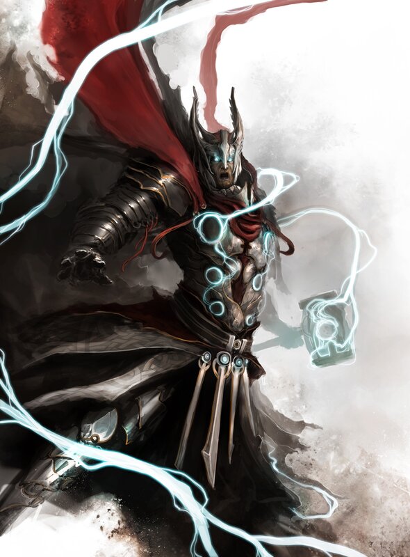 Thor with Lightning — Black