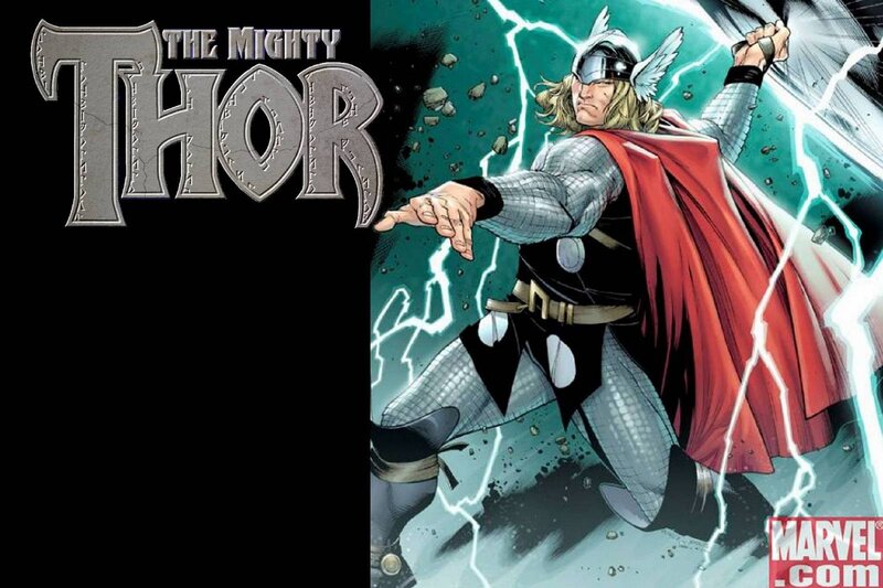 Thor with Lightning — Red, Dramatic