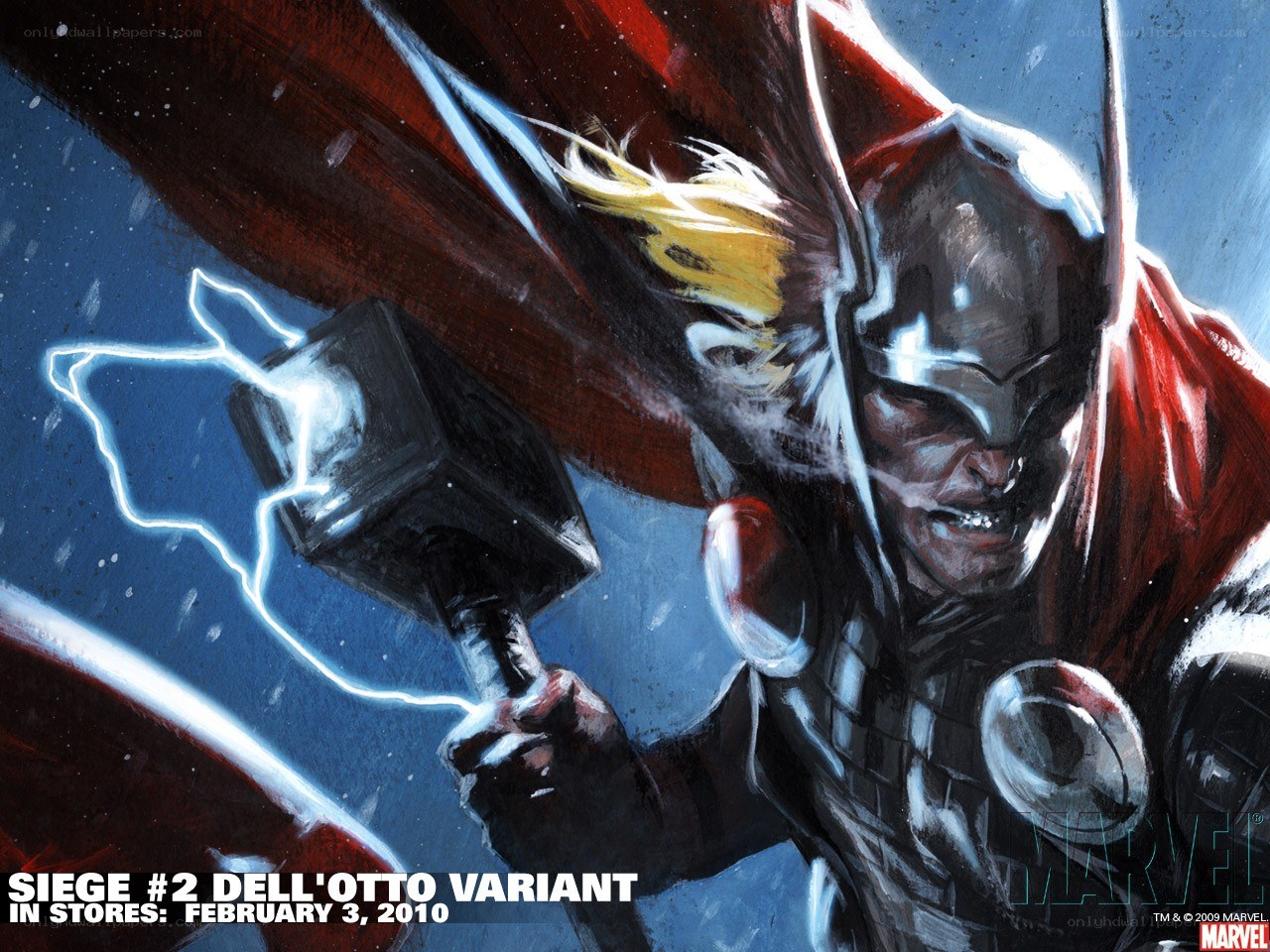 Thor with Mjolnir in action