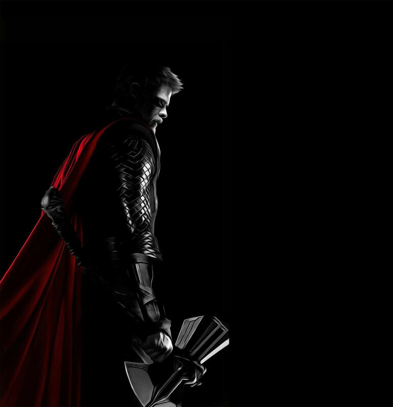 Thor with Red Cape — Black