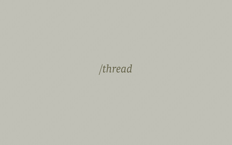 /thread text on gray background