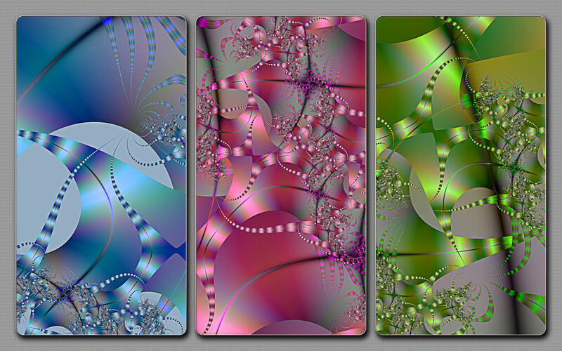 Three Abstract Fractal Panels