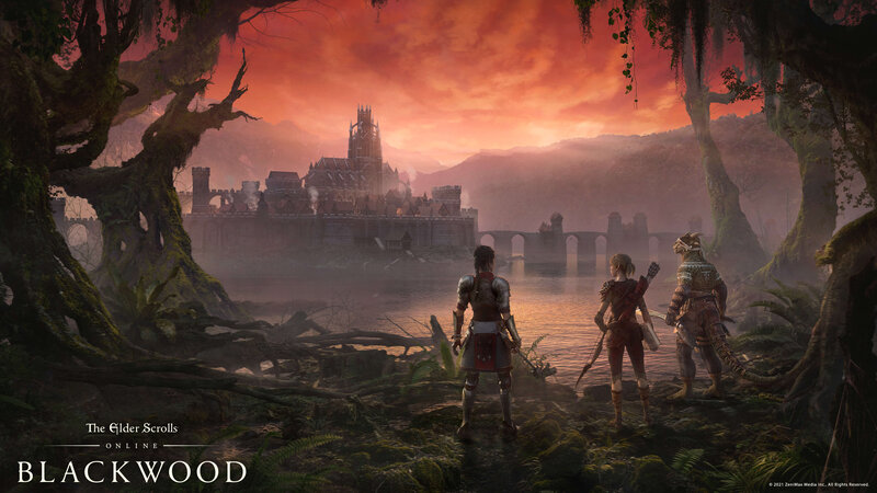 Three Adventurers in Forest — Red