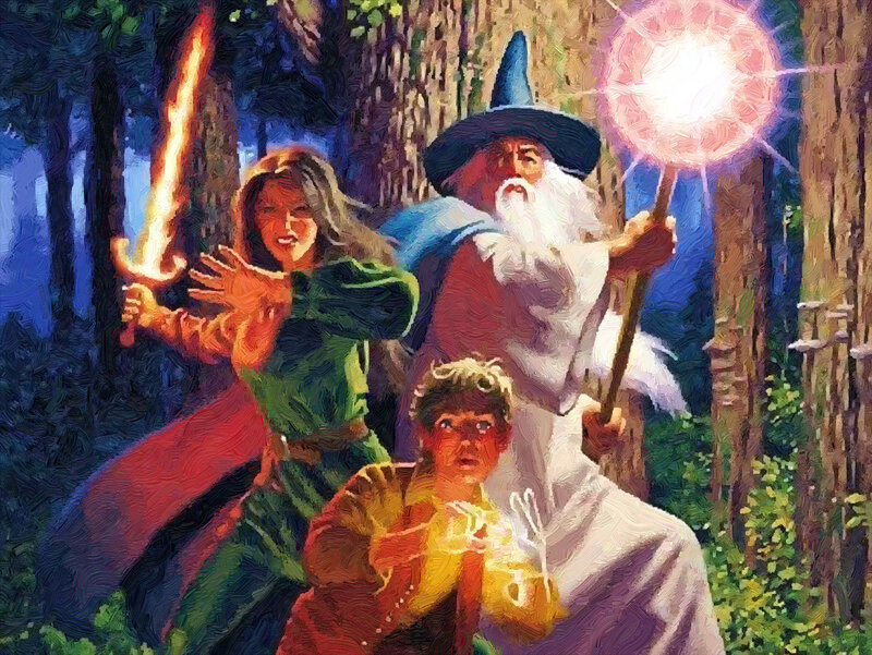 Three Adventurers in Forest