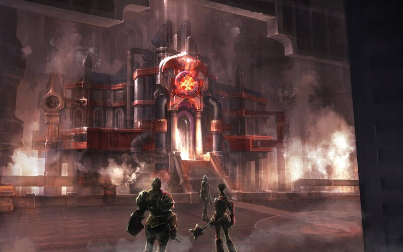 Three Adventurers in Ruins — Gray