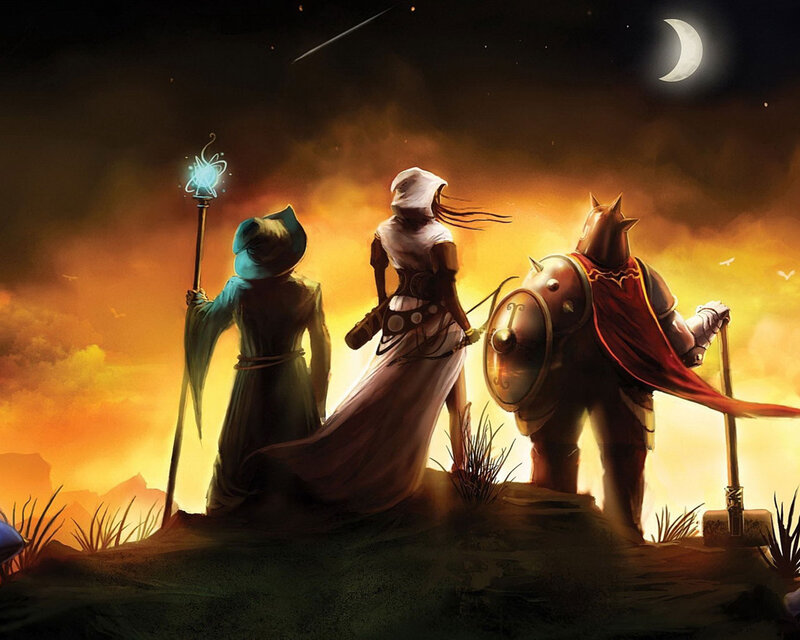 Three Adventurers on a Hill — Orange