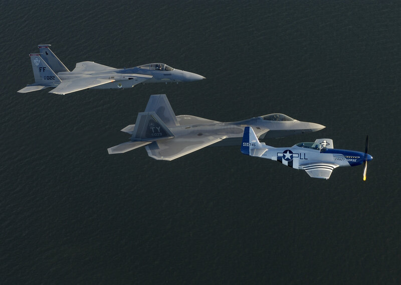 Three aircraft in flight