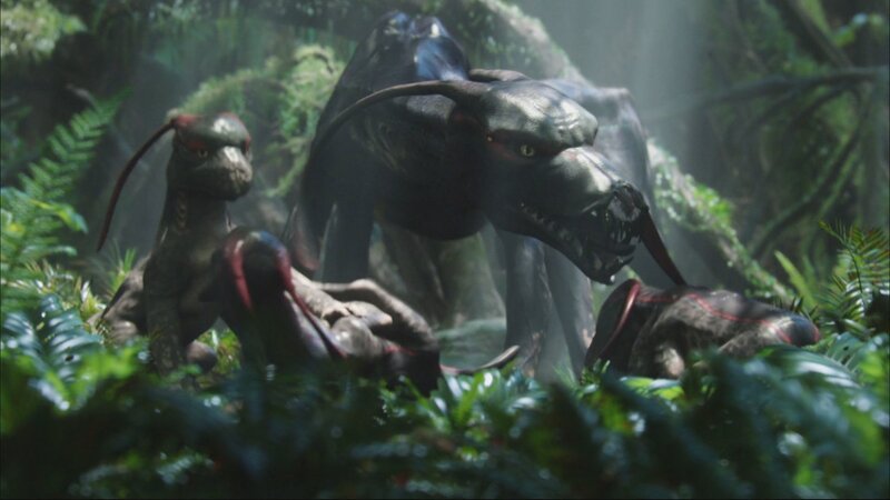Three Alien Creatures in Jungle