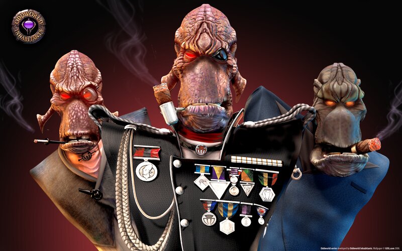 Three Alien Figures — Black